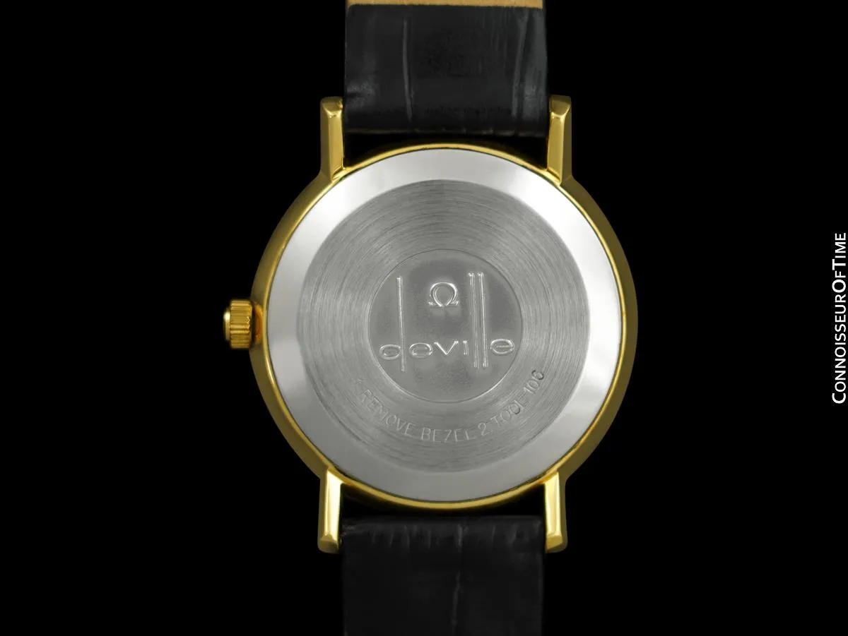 1973 Omega De Ville Vintage Mens Full Size Automatic Watch - 18K Gold Plated & Stainless Steel