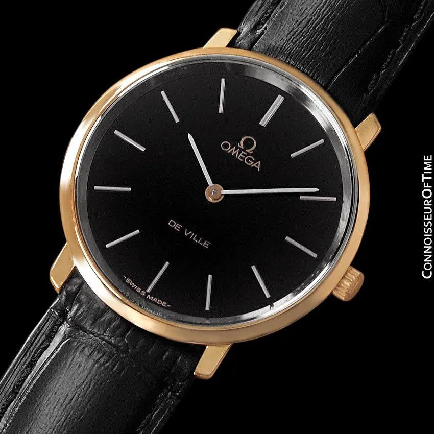 1974 Omega De Ville Vintage Mens Dress Watch - 18K Gold Plated & Stainless Steel