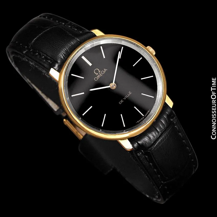 1974 Omega De Ville Vintage Mens Dress Watch - 18K Gold Plated & Stainless Steel