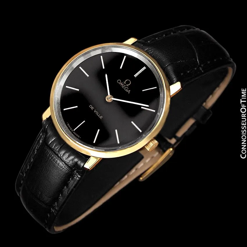 1974 Omega De Ville Vintage Mens Dress Watch - 18K Gold Plated & Stainless Steel