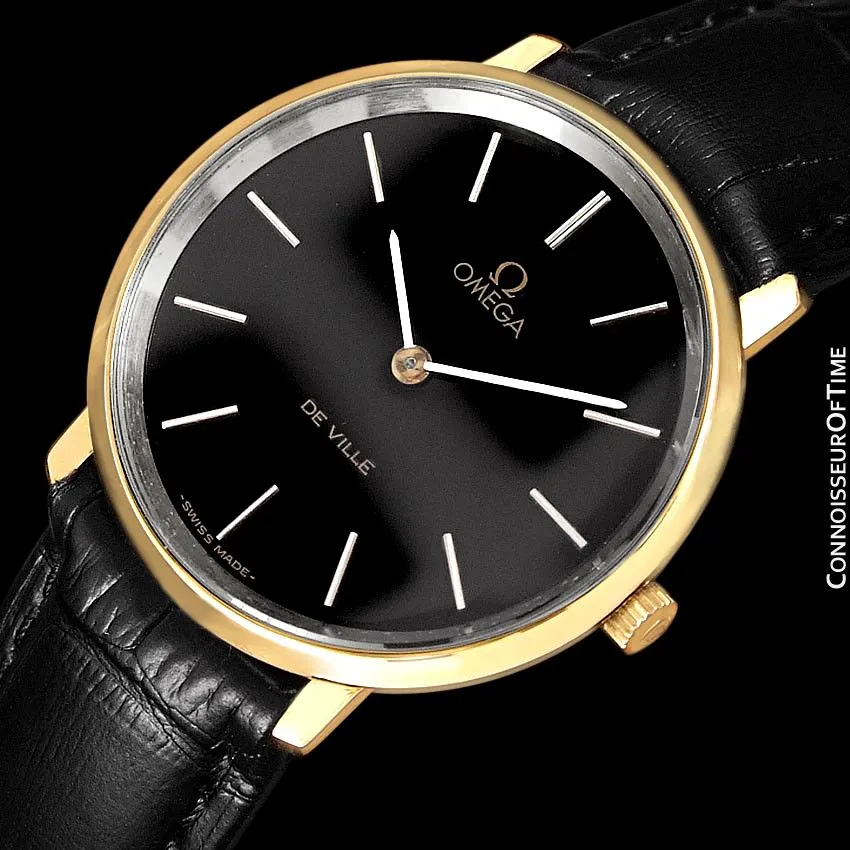 1974 Omega De Ville Vintage Mens Dress Watch - 18K Gold Plated & Stainless Steel