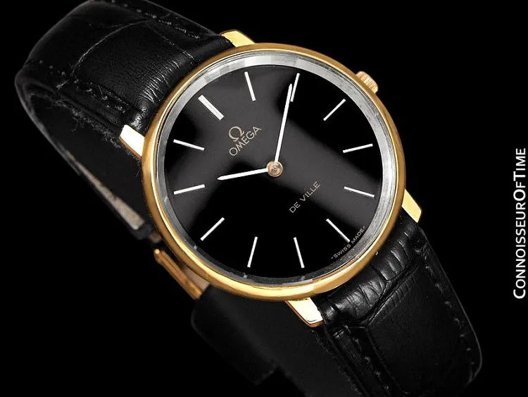 1974 Omega De Ville Vintage Mens Dress Watch - 18K Gold Plated & Stainless Steel