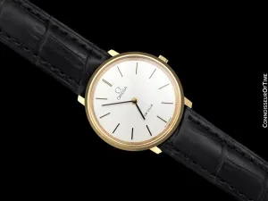 1974 Omega De Ville Vintage Mens Handwound Dress Watch - 18K Gold Plated & Stainless Steel