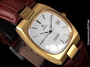 1975 Omega Vintage Seamaster Mens Full Size Watch, Automatic, Date - 18K Gold Plated & Stainless Steel