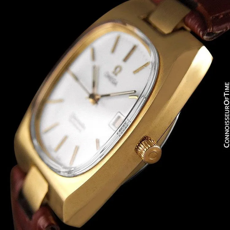 1975 Omega Vintage Seamaster Mens Full Size Watch, Automatic, Date - 18K Gold Plated & Stainless Steel