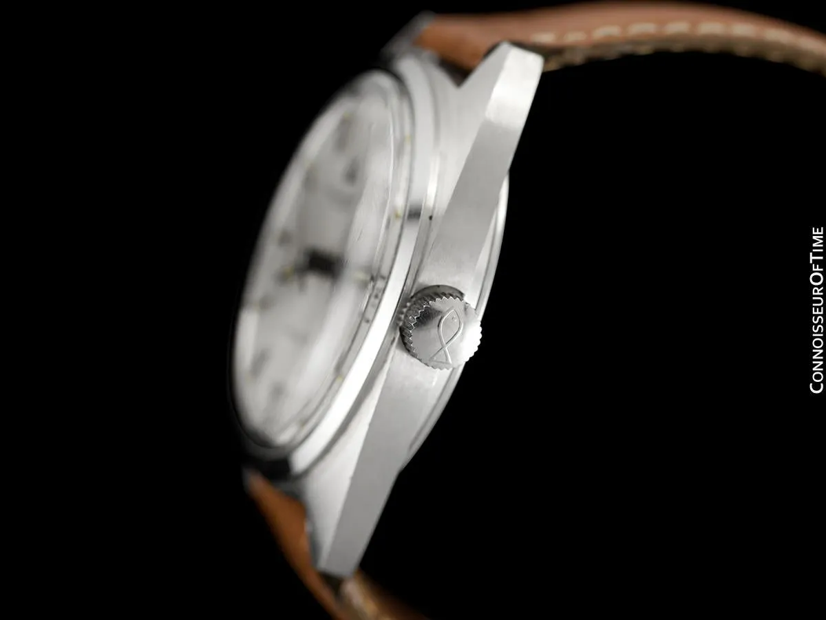 1978 IWC Vintage Mens Automatic Watch, Silver Dial with Date, Stainless Steel - Like New Old Stock
