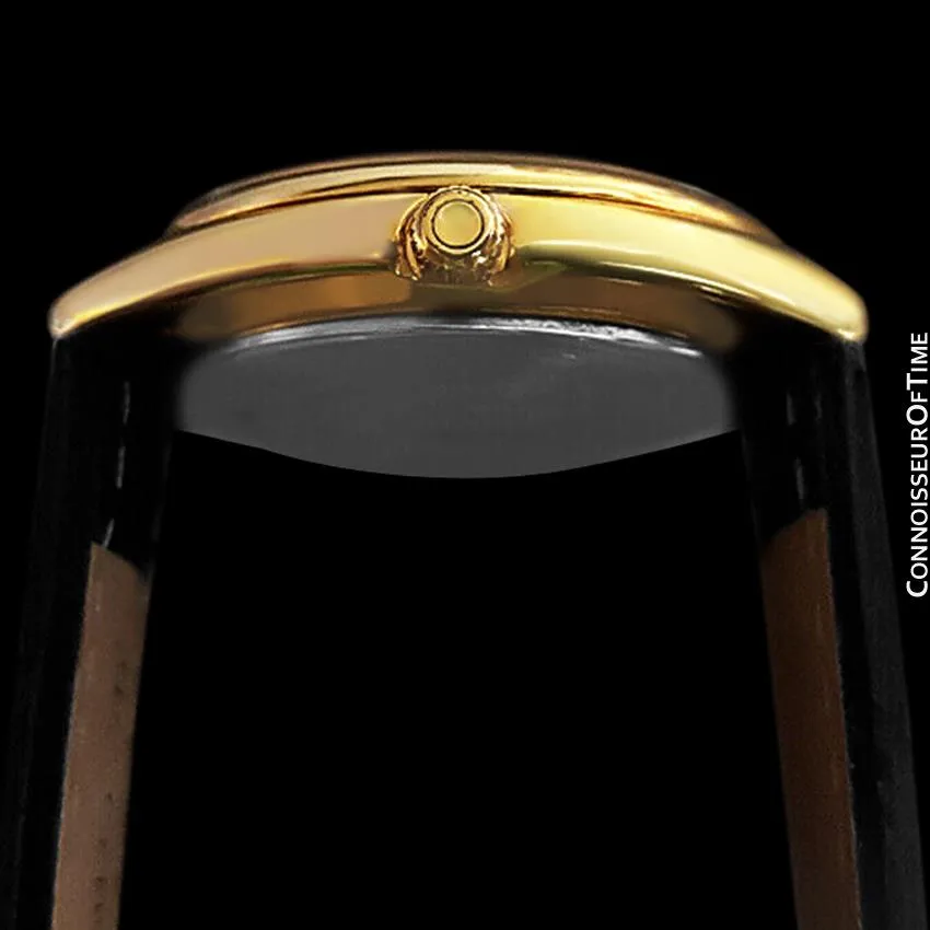 1978 Omega Seamaster Classic Vintage Mens Full Size Accuset Watch, Date - 18K Gold Plated & Stainless Steel
