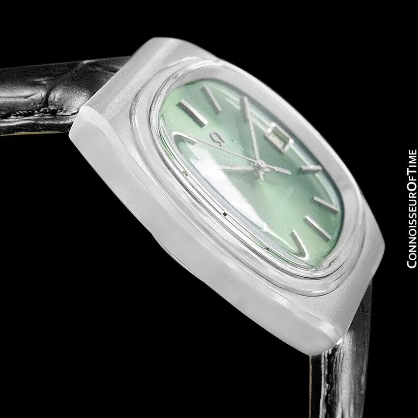 1978 Omega Seamaster Vintage Mens Quartz Date Watch with Green Dial - Stainless Steel