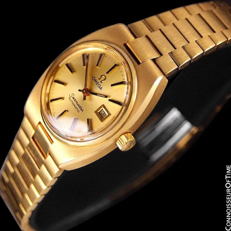 1979 Omega Seamaster Vintage Ladies Automatic Watch - 18K Gold Plated & Stainless Steel