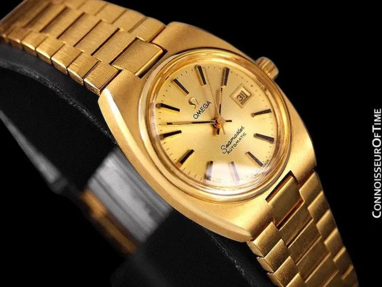 1979 Omega Seamaster Vintage Ladies Automatic Watch - 18K Gold Plated & Stainless Steel