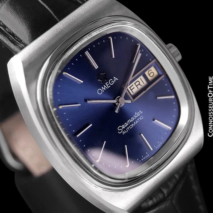 1979 Omega Seamaster Vintage Mens Watch, Automatic, Day Date - Stainless Steel