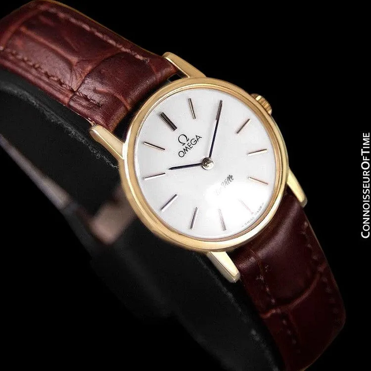 1980 Omega De Ville Vintage Ladies Watch - 18K Gold Plated & Stainless Steel