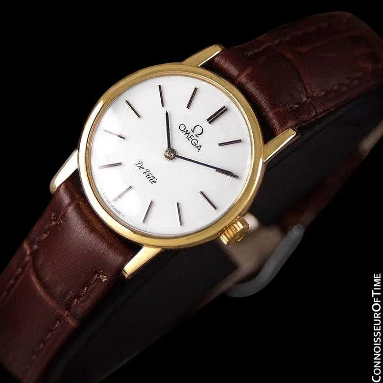 1980 Omega De Ville Vintage Ladies Watch - 18K Gold Plated & Stainless Steel