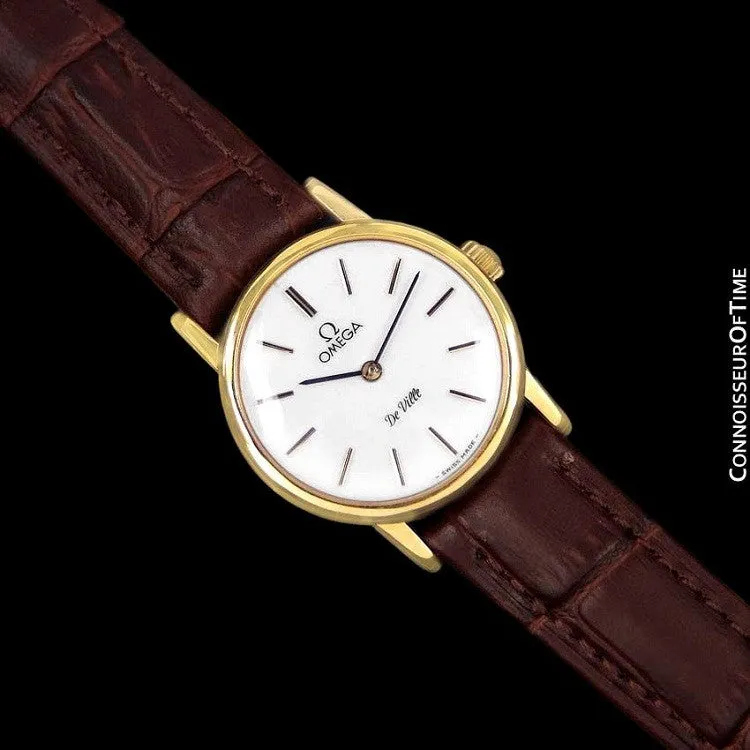 1980 Omega De Ville Vintage Ladies Watch - 18K Gold Plated & Stainless Steel