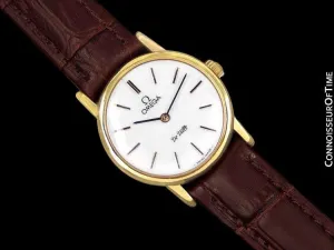 1980 Omega De Ville Vintage Ladies Watch - 18K Gold Plated & Stainless Steel