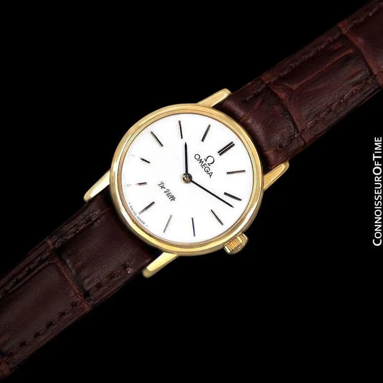 1980 Omega De Ville Vintage Ladies Watch - 18K Gold Plated & Stainless Steel