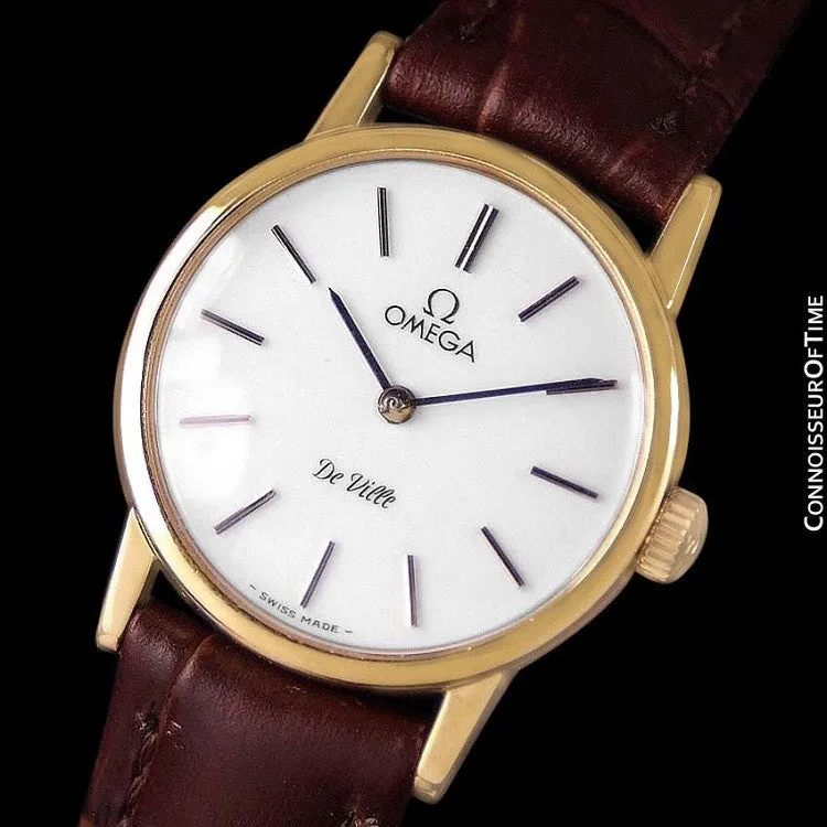 1980 Omega De Ville Vintage Ladies Watch - 18K Gold Plated & Stainless Steel
