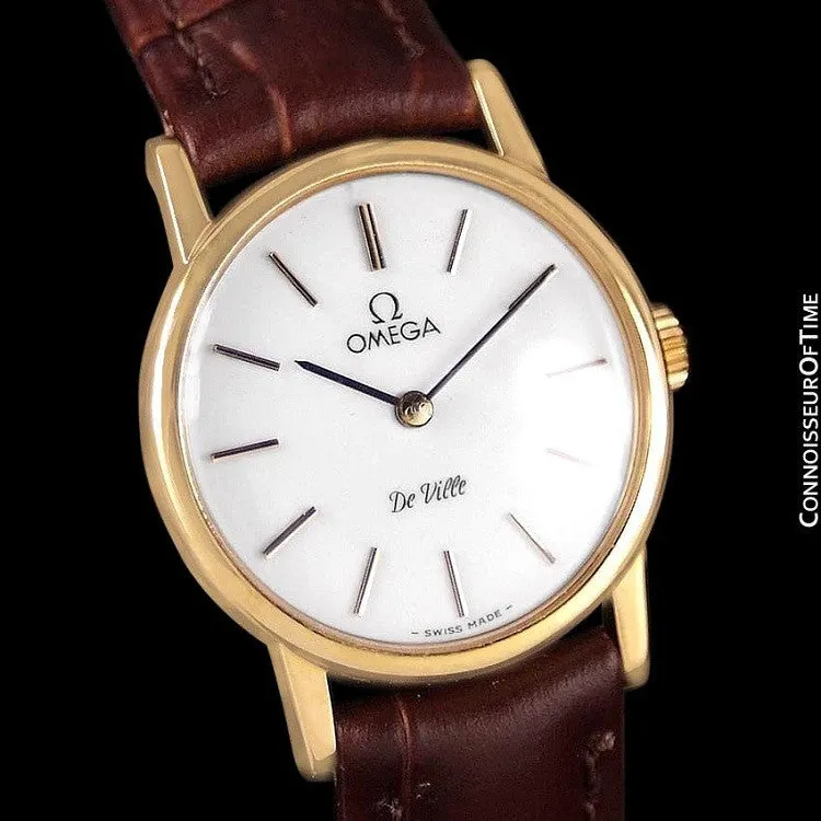 1980 Omega De Ville Vintage Ladies Watch - 18K Gold Plated & Stainless Steel