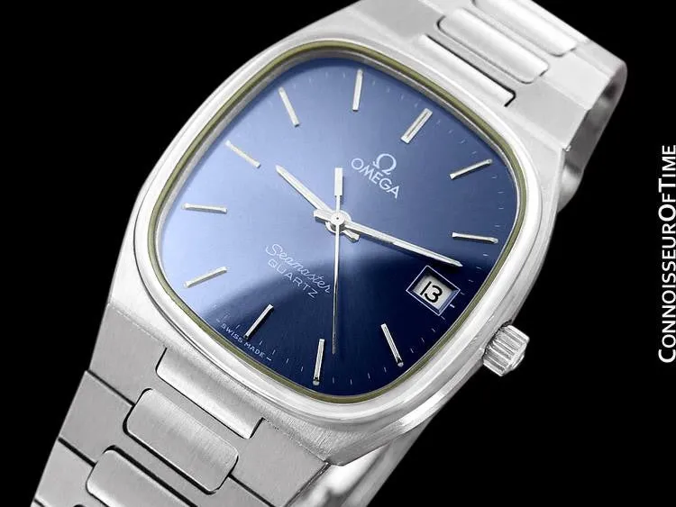 1980 Omega Seamaster Classic Vintage Mens Quartz Watch, Date - Stainless Steel