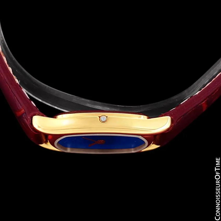 1980's Omega De Ville Vintage Ladies Dress Quartz Watch - 18K Gold Plated & Stainless Steel