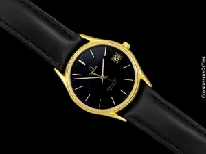 1982 Omega Seamaster Classic Accuset Vintage Mens Quartz Watch - 18K Gold Plated and Stainless Steel