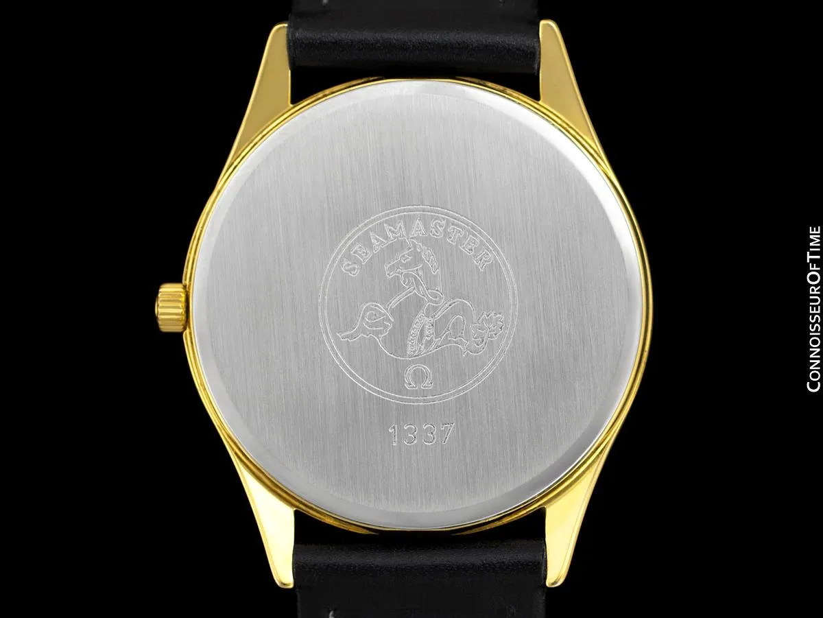 1982 Omega Seamaster Classic Accuset Vintage Mens Quartz Watch - 18K Gold Plated and Stainless Steel