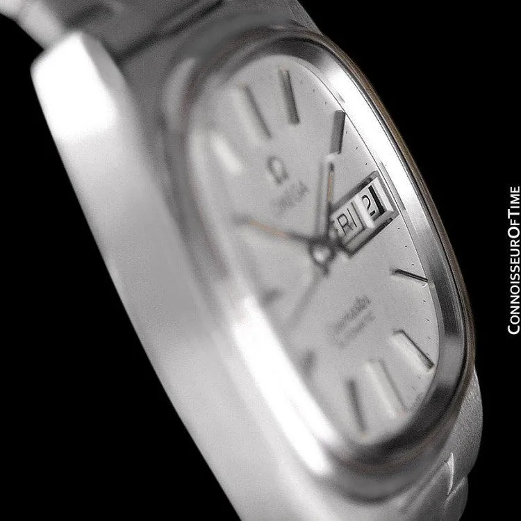 1983 Omega Seamaster Vintage Mens TV Watch, Automatic, Day Date - Stainless Steel