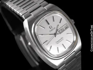 1983 Omega Seamaster Vintage Mens TV Watch, Automatic, Day Date - Stainless Steel