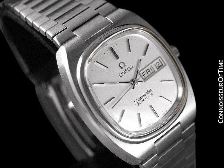1983 Omega Seamaster Vintage Mens TV Watch, Automatic, Day Date - Stainless Steel