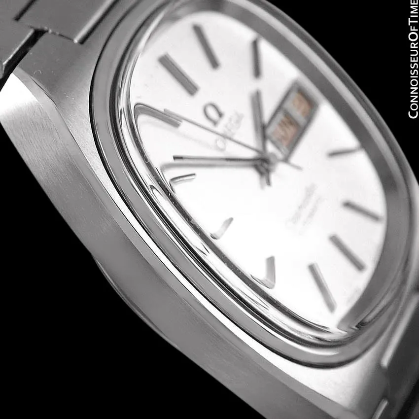 1983 Omega Seamaster Vintage Mens TV Watch, Automatic, Day Date - Stainless Steel