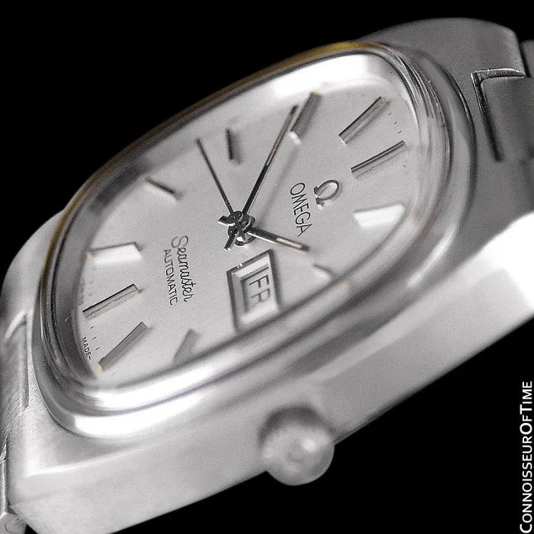 1983 Omega Seamaster Vintage Mens TV Watch, Automatic, Day Date - Stainless Steel