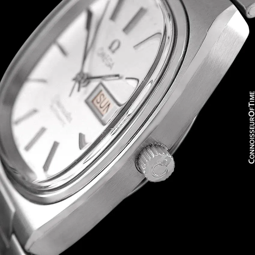 1983 Omega Seamaster Vintage Mens TV Watch, Automatic, Day Date - Stainless Steel