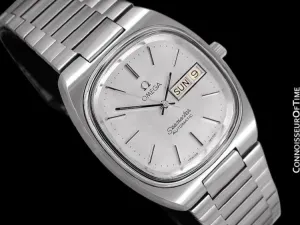 1983 Omega Seamaster Vintage Mens TV Watch, Automatic, Day Date - Stainless Steel