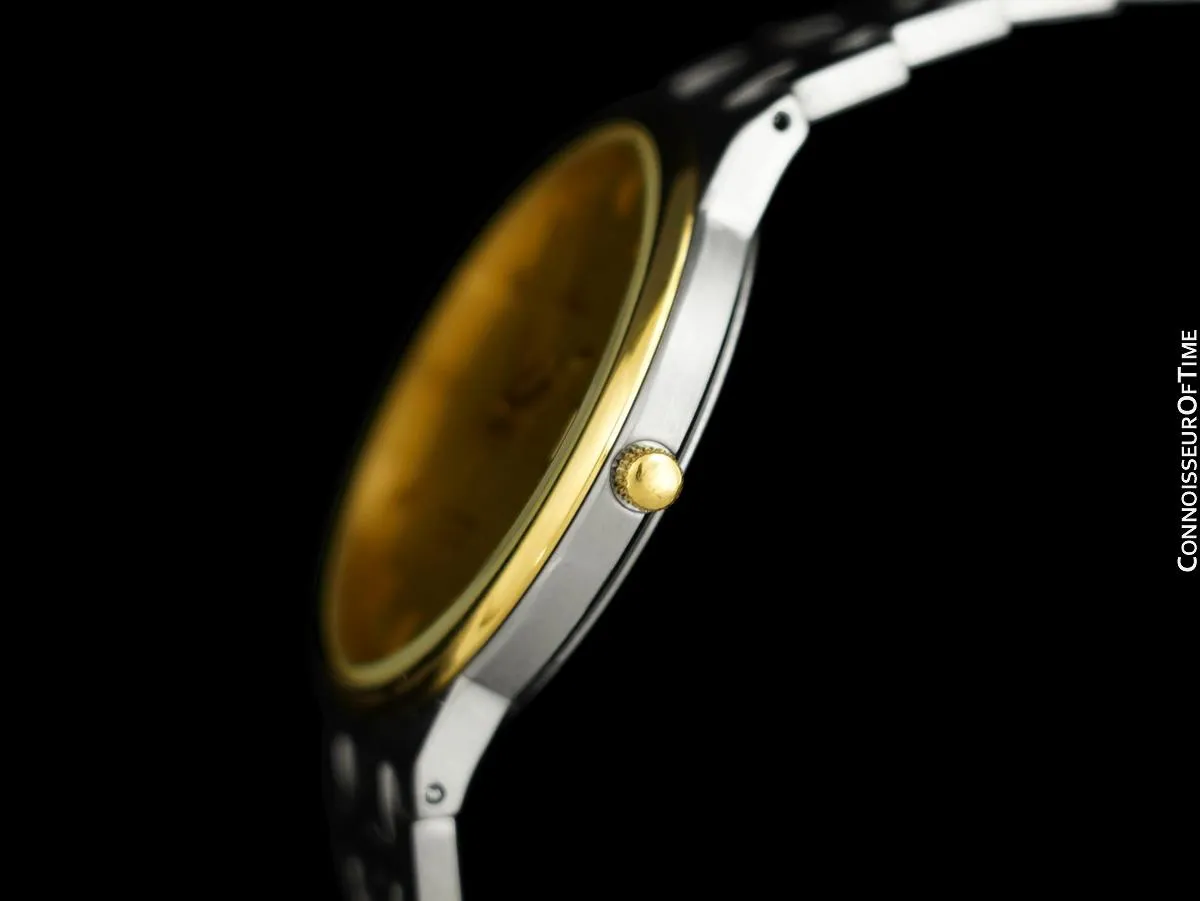 1984 Omega Seamaster Classic Vintage Retro Mens Quartz Watch, Date - Stainless Steel & 18K Gold Plated