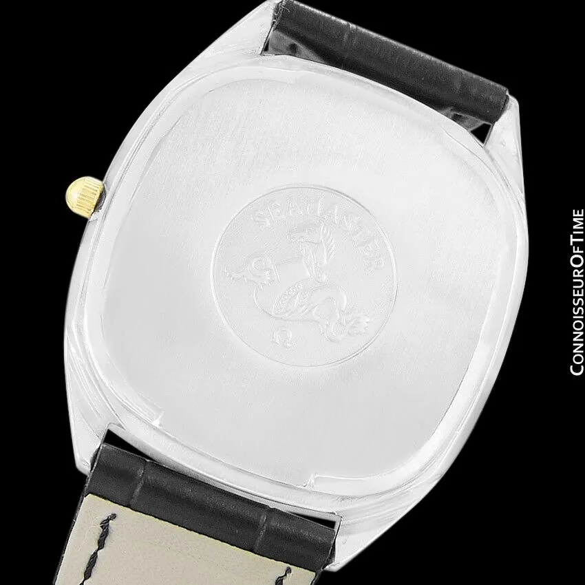 1984 Omega Seamaster Vintage Retro Mens Full Size Quartz Watch, Day Date - 18K Gold Plated & Stainless Steel