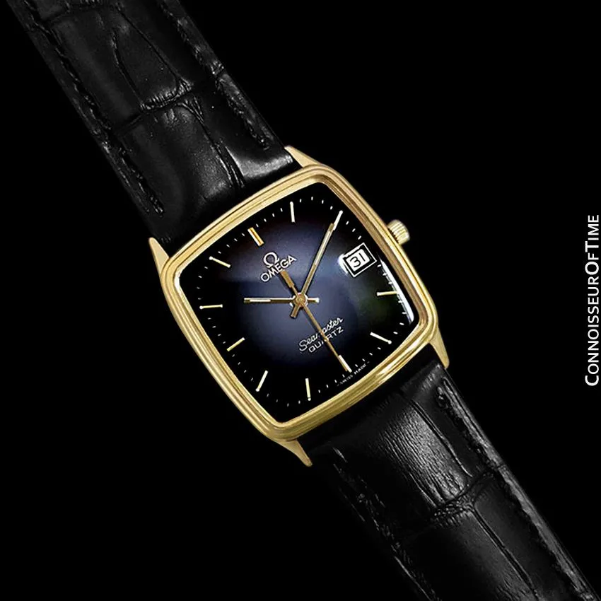 1985 Omega Seamaster Monaco Vintage Mens Quartz Watch - Stainless Steel & 18K Gold Plated