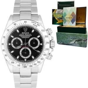 2002 Men's Rolex Daytona Cosmograph Y Black Stainless Steel 40mm Watch 116520