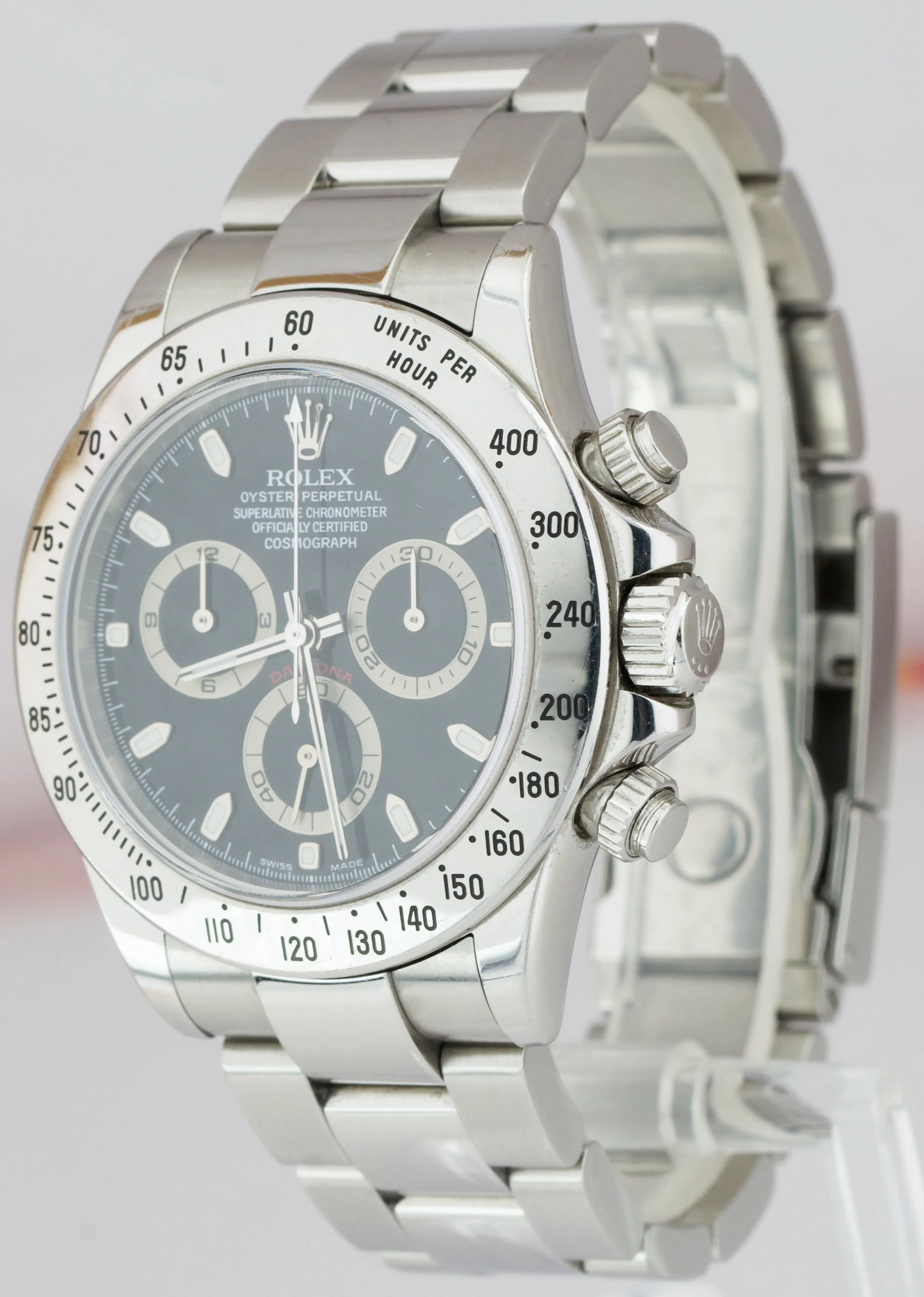 2002 Men's Rolex Daytona Cosmograph Y Black Stainless Steel 40mm Watch 116520
