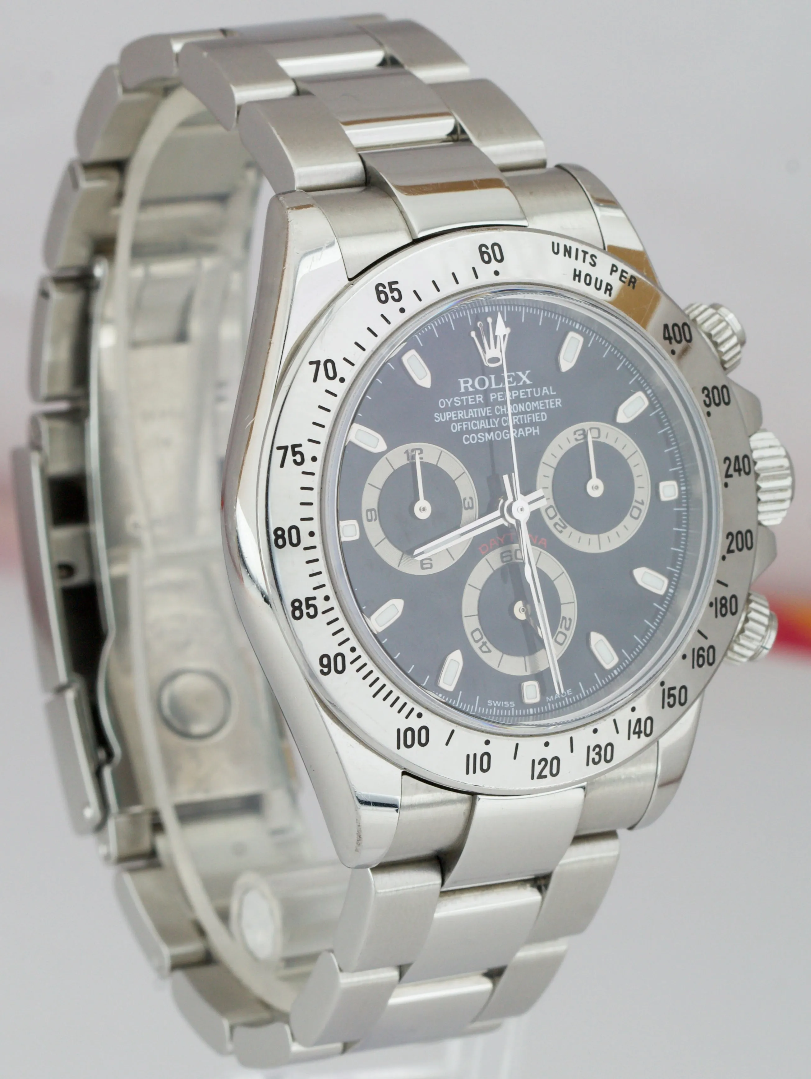 2002 Men's Rolex Daytona Cosmograph Y Black Stainless Steel 40mm Watch 116520