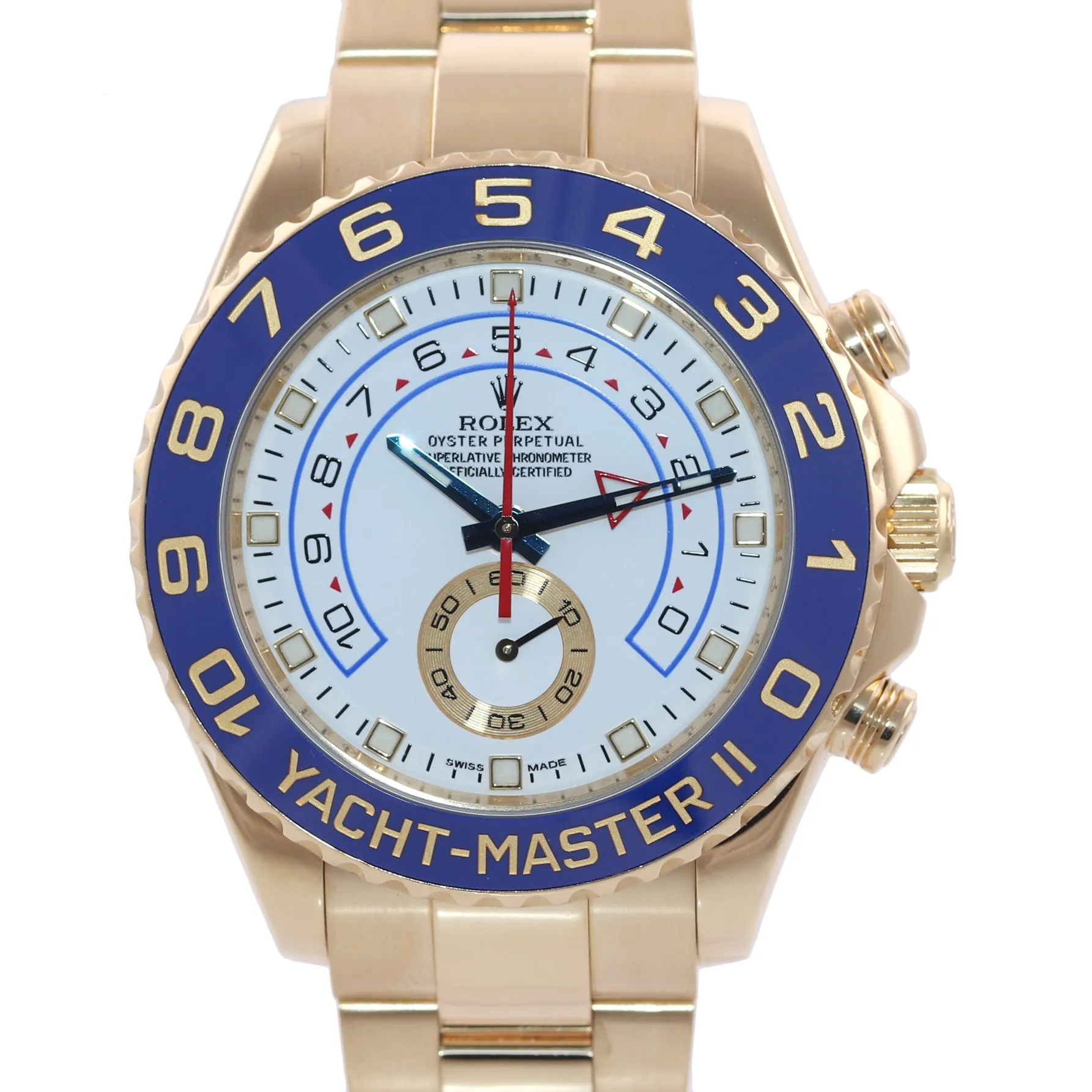 2016 PAPERS BLUE HANDS Rolex Yacht-Master 2 Yellow Gold 116688 44mm Watch Box