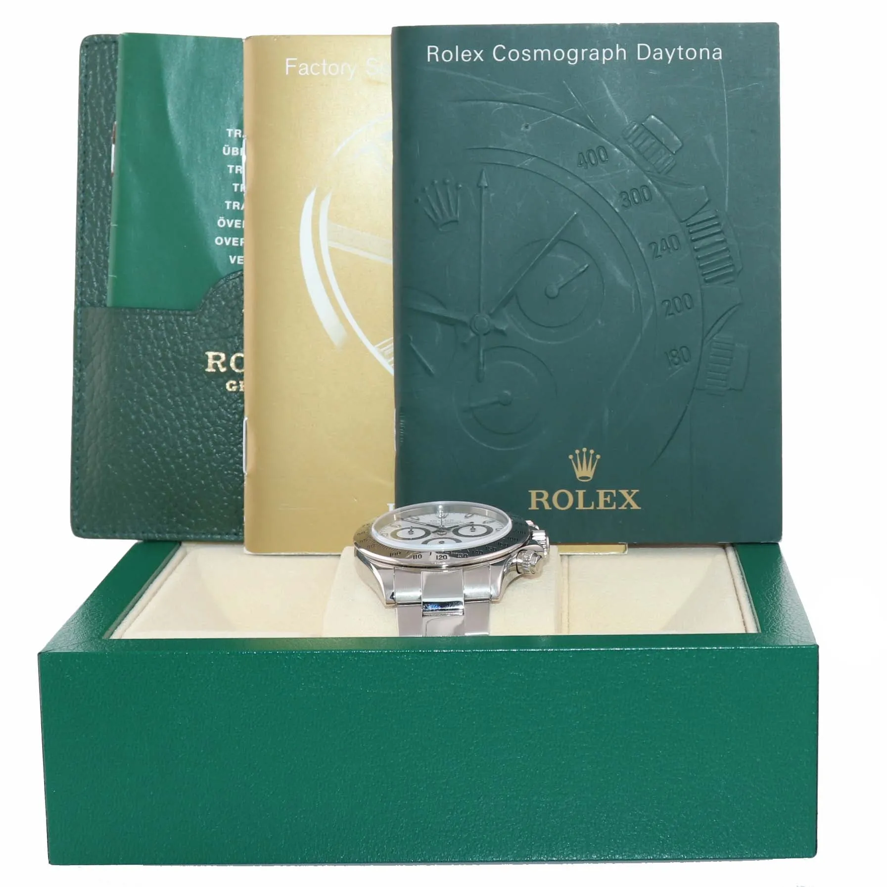 2019 Service Rolex Daytona 116520 White Steel Chronograph 40mm Watch Box 2007
