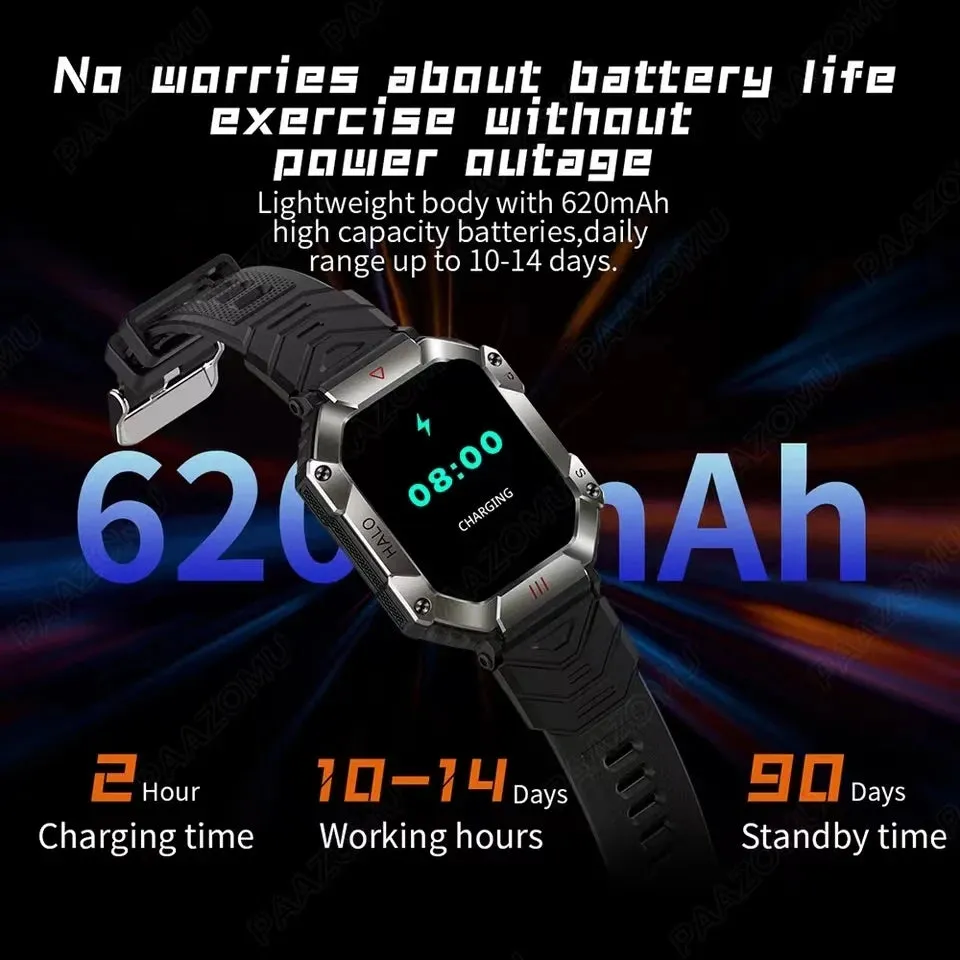 2024 New Military Outdoor Smart Watch - GPS, Weather Tracking, AI Voice, 120  Sports Modes, for Men and Women