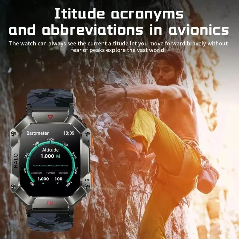 2024 New Military Outdoor Smart Watch - GPS, Weather Tracking, AI Voice, 120  Sports Modes, for Men and Women