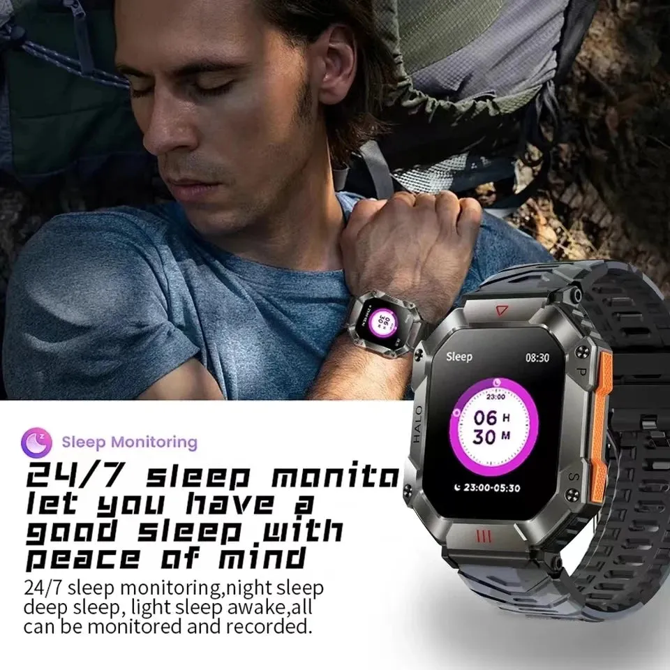 2024 New Military Outdoor Smart Watch - GPS, Weather Tracking, AI Voice, 120  Sports Modes, for Men and Women