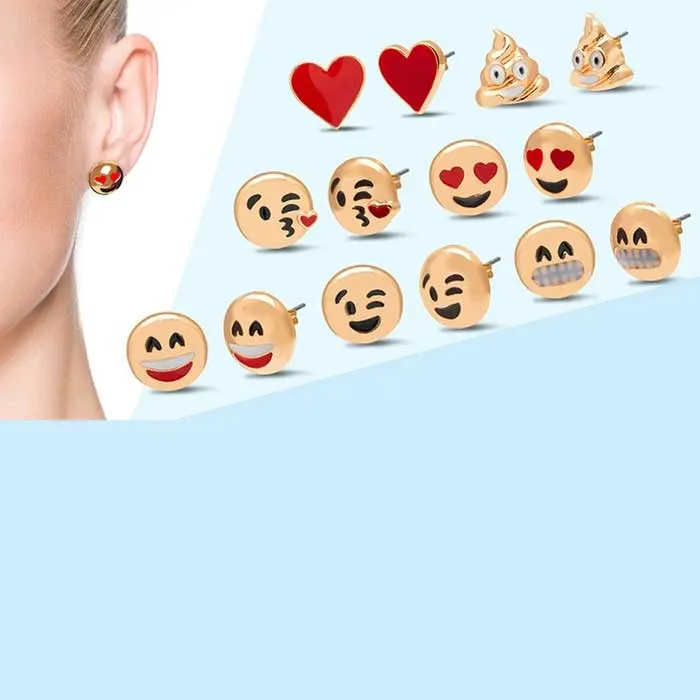 3- 5- or 7-Pack : Original Emoji Earrings
