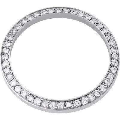 3 Ct Round Custom Mined Diamond Bezel To Fit Rolex Date All Watch Models