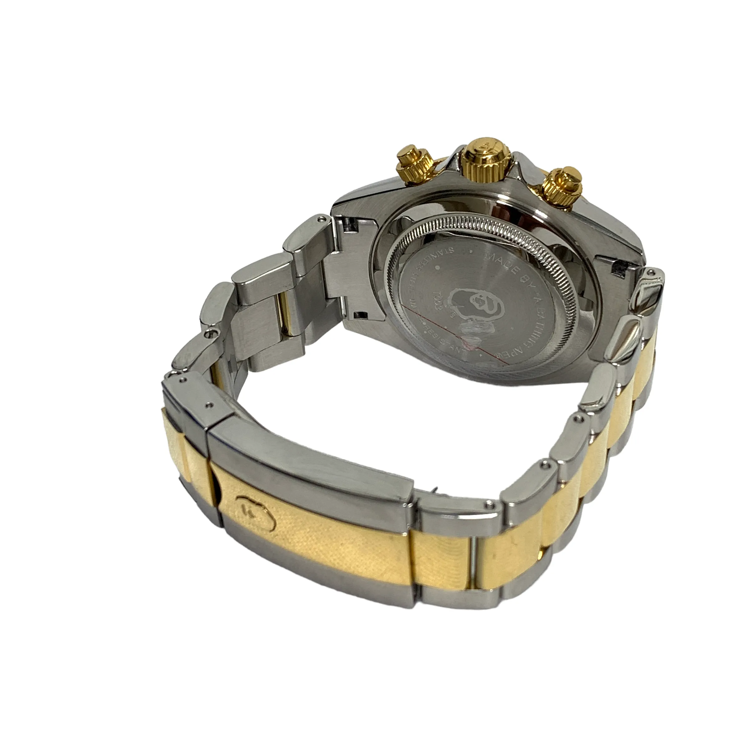 A Bathing Ape Bape Type 3 Bapex Daytona Watch Silver Gold