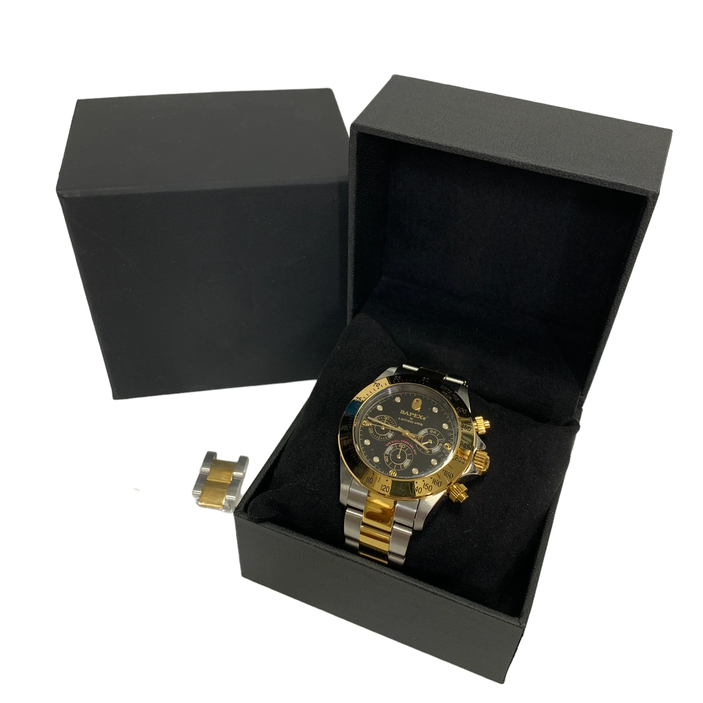 A Bathing Ape Bape Type 3 Bapex Daytona Watch Silver Gold