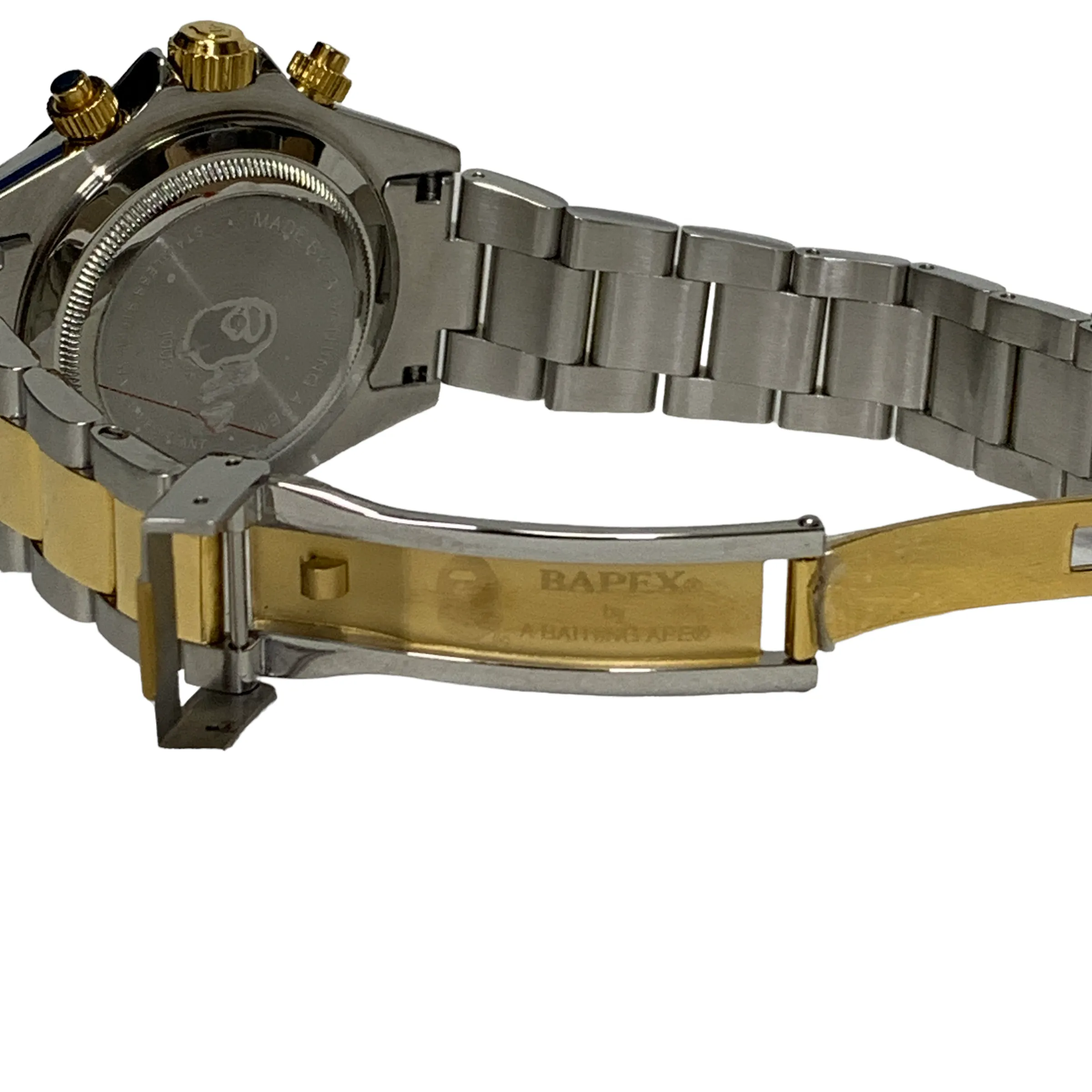 A Bathing Ape Bape Type 3 Bapex Daytona Watch Silver Gold