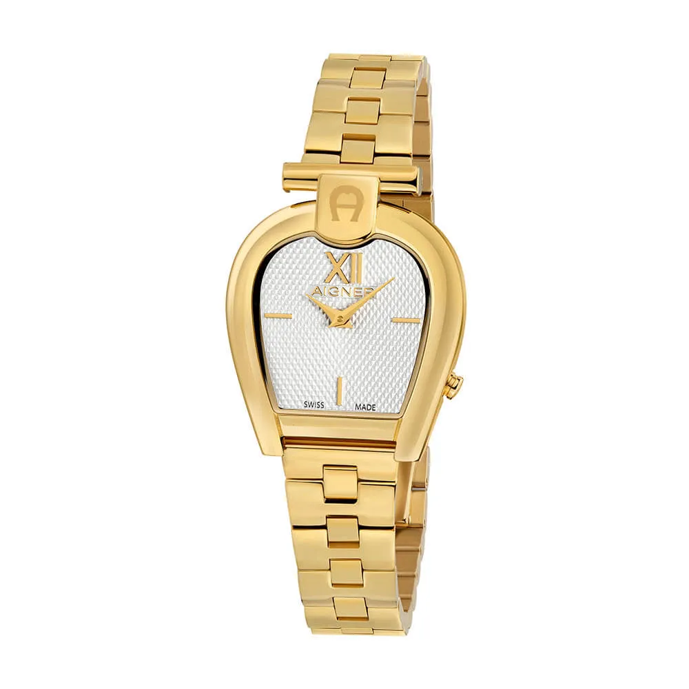 Aigner Sassari Women's Silver Dial Stainless Steel/Gold Plated Bracelet Watch